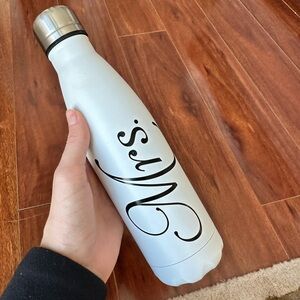 Hobby Lobby Mrs  White 16 oz Thermos Bottle Metal Screw Top